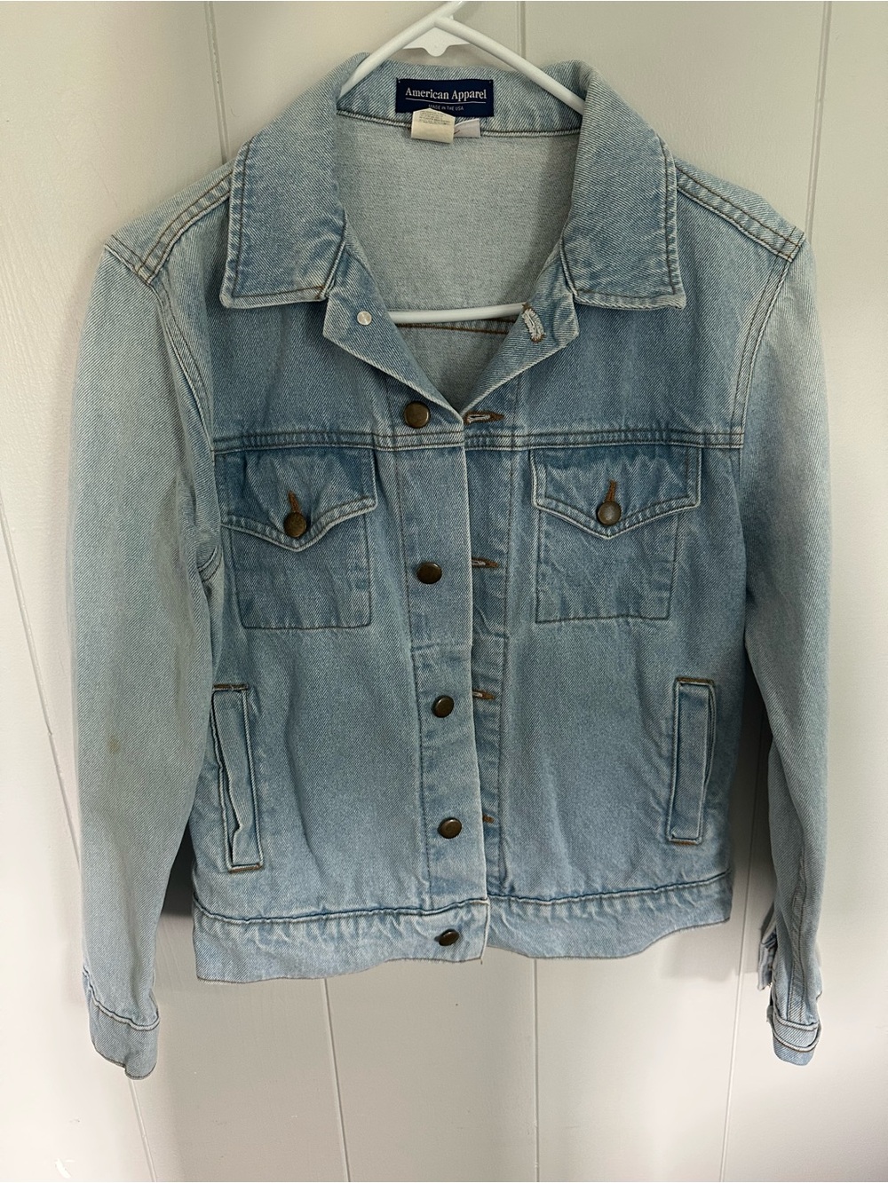 American Apparel Light Wash Denim Trucker Jacket (oversized)